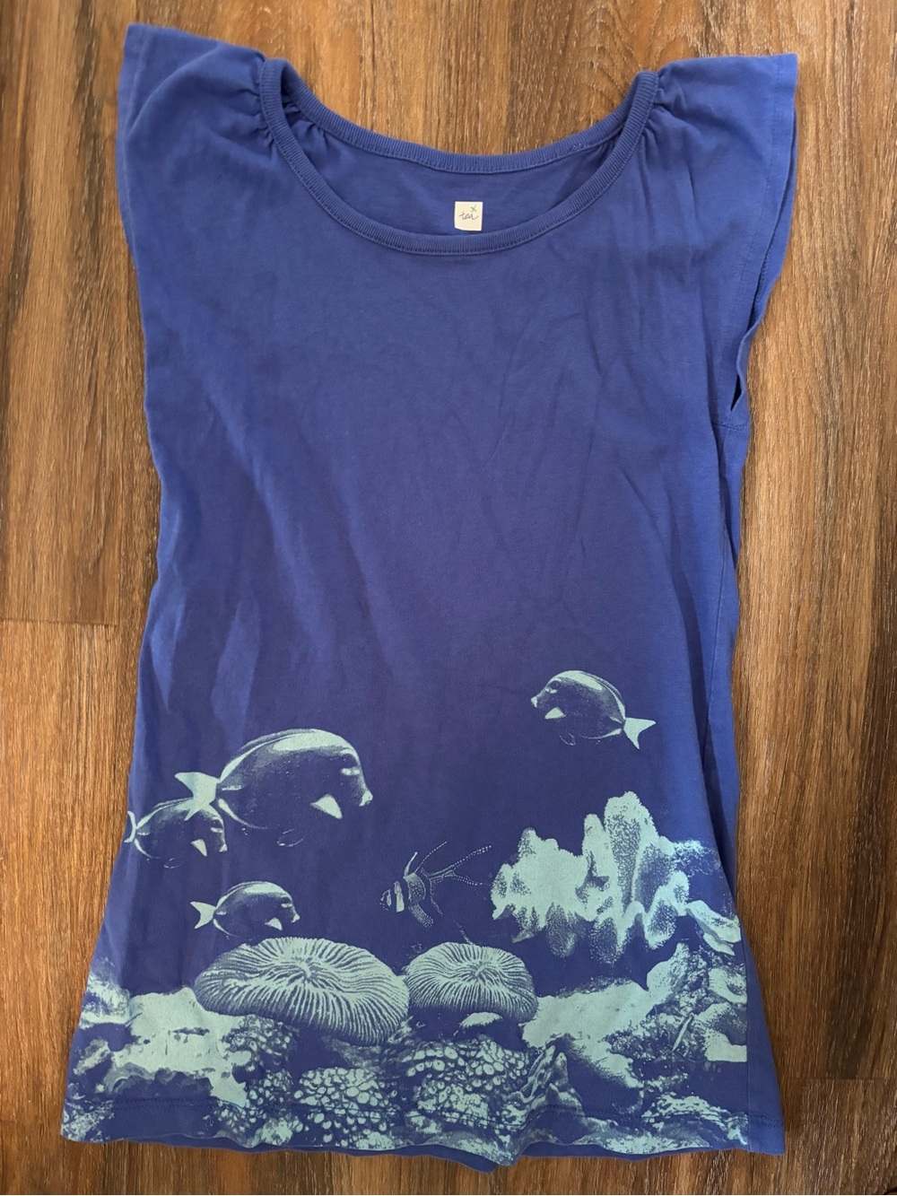 Tea Collection aquarium/ fish graphic dress 4y
